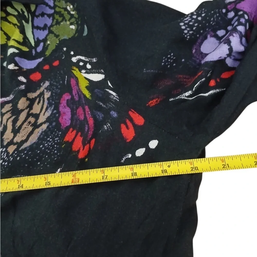 Free People Field Of Butterflies Printed Hi-Low Tunic Black Size S - Picture 2 of 16